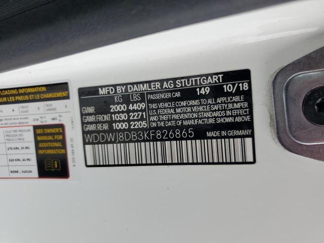WDDWJ8DB3KF826865 Mercedes-Benz C 300