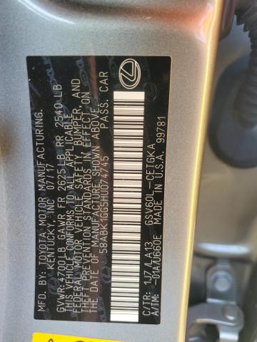 58ABK1GG5HU074745 Lexus ES 350