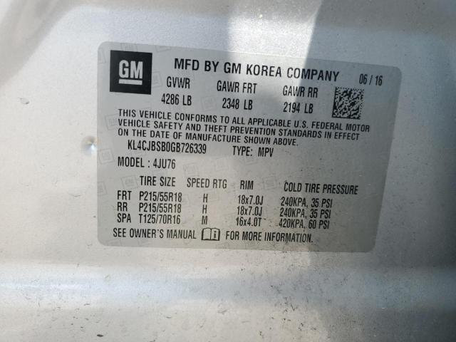 KL4CJBSB0GB726339 Buick Encore Convenience