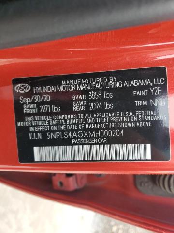 5NPLS4AGXMH000204 Hyundai ELANTRA SEL