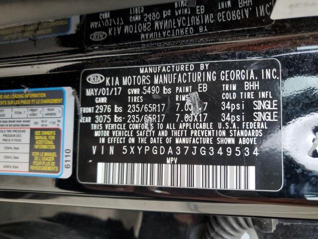 5XYPGDA37JG349534 KIA SORENTO LX