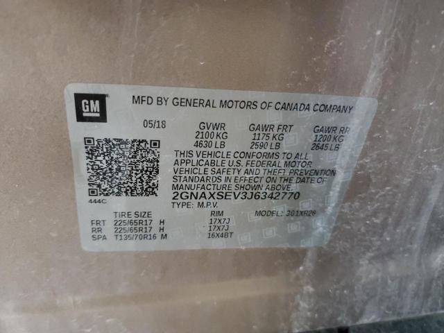 2GNAXSEV3J6342770 Chevrolet EQUINOX LT