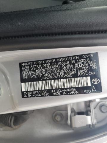 JTDKDTB36F1103965 Toyota PRIUS C