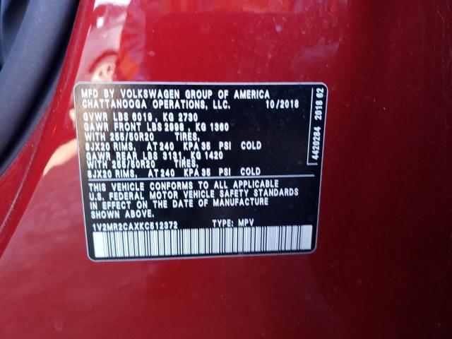 1V2MR2CAXKC512372 Volkswagen ATLAS SEL