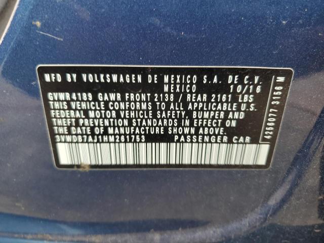3VWDB7AJ1HM261753 Volkswagen JETTA SE