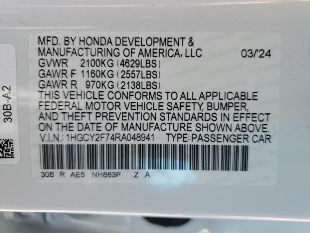 1HGCY2F74RA048941 Honda ACCORD HYB