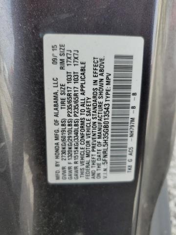 5FNRL5H35GB013543 Honda ODYSSEY SE