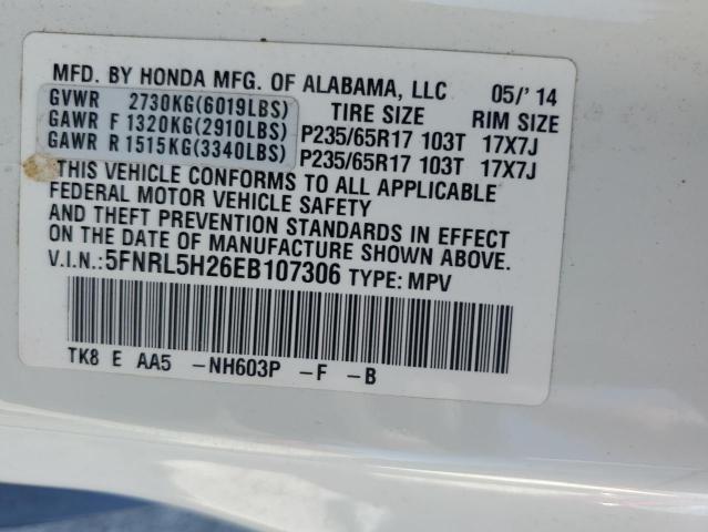5FNRL5H26EB107306 Honda ODYSSEY LX