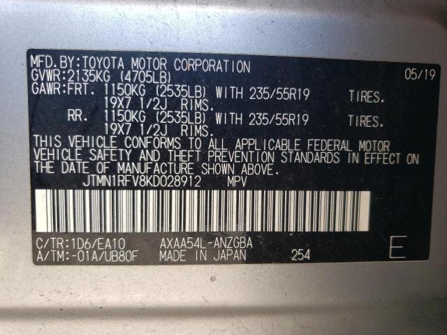 JTMN1RFV8KD028912 Toyota Rav4 Limited