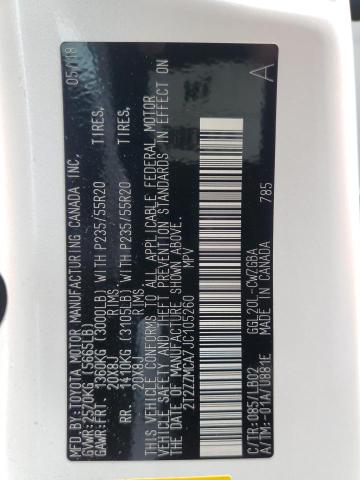 2T2ZZMCA7JC105260 Lexus Rx 350 Base