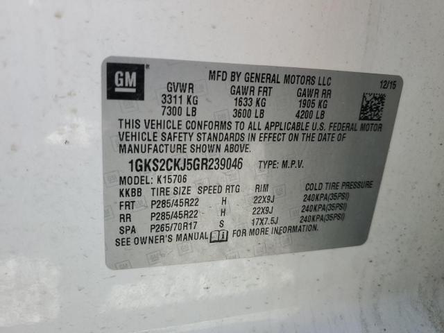 1GKS2CKJ5GR239046 GMC YUKON DENALI