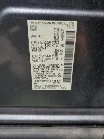 5N1AZ2MJ5KN110326 Nissan MURANO S
