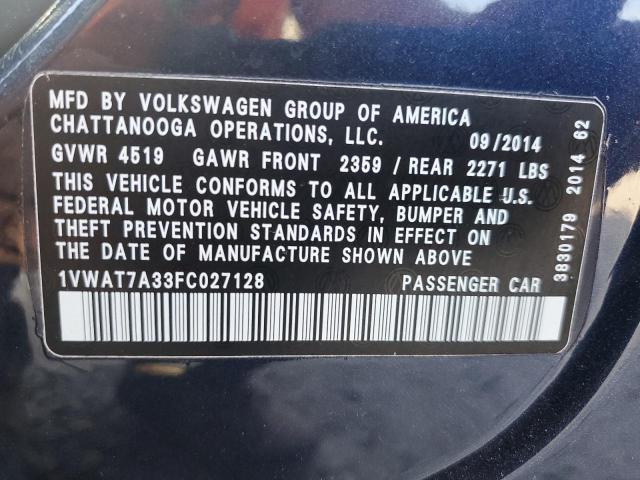 1VWAT7A33FC027128 Volkswagen PASSAT S