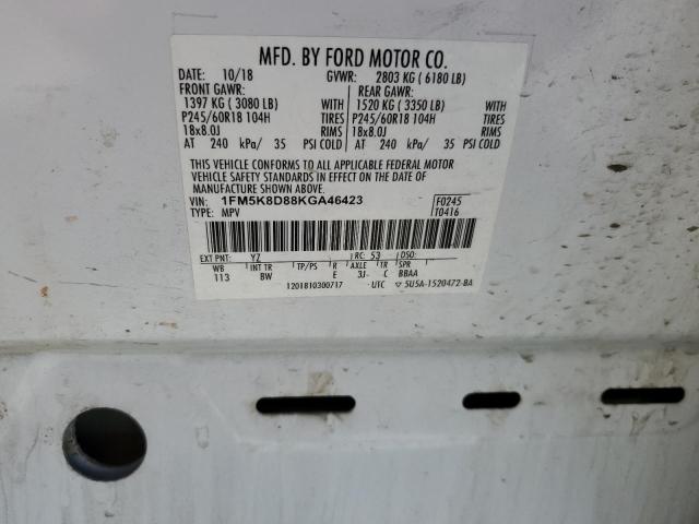 1FM5K8D88KGA46423 Ford EXPLORER XLT