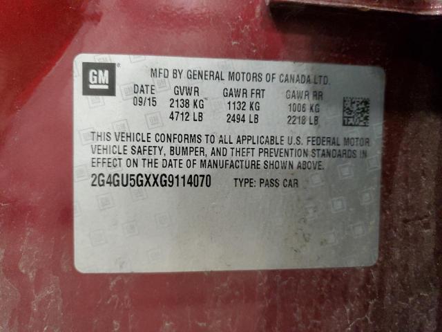 2G4GU5GXXG9114070 Buick REGAL GS