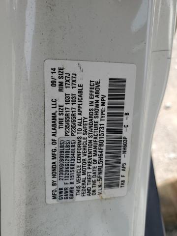 5FNRL5H64FB015731 Honda ODYSSEY EXL