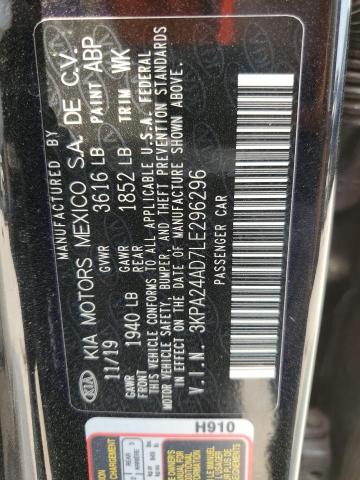 3KPA24AD7LE296296 KIA RIO LX