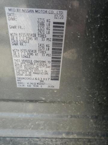 5N1DR2CM2LC613317 Nissan Pathfinder Sl