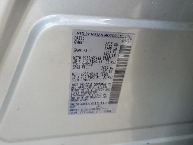 5N1DR2MM4JC610317 Nissan Pathfinder S