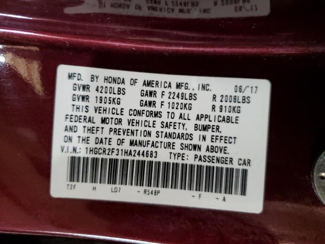 1HGCR2F31HA244683 Honda ACCORD LX