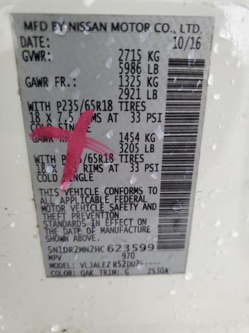 5N1DR2MN2HC623599 Nissan Pathfinder S