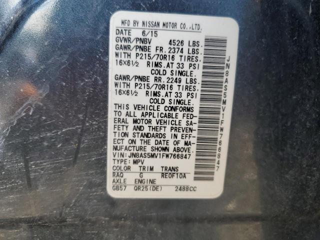 JN8AS5MV1FW766847 Nissan Rogue Select S