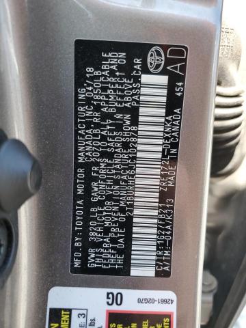 2T1BURHE6JC102878 Toyota COROLLA L