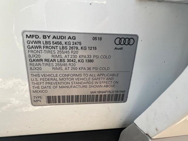 WA1BNAFY5J2181948 Audi Q5 Premium Plus
