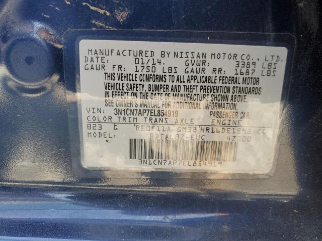 3N1CN7AP7EL854919 Nissan VERSA S