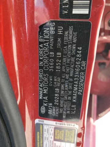 KNADM4A33H6062844 KIA RIO LX