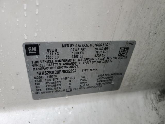 1GKS2BKC9FR539294 GMC YUKON SLT