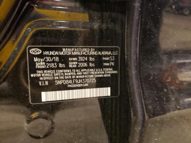 5NPD84LF9JH370725 Hyundai ELANTRA SEL