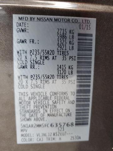 5N1AR2MM5FC635768 Nissan Pathfinder S