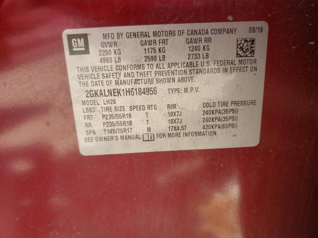 2GKALNEK1H6184956 GMC Terrain Sle
