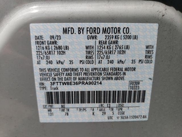 3FTTW8E36PRA90214 Ford Maverick Xl