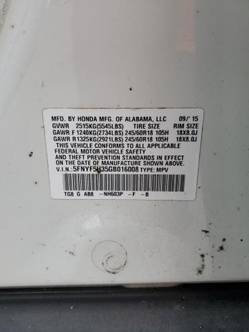 5FNYF5H35GB016008 Honda Pilot Ex