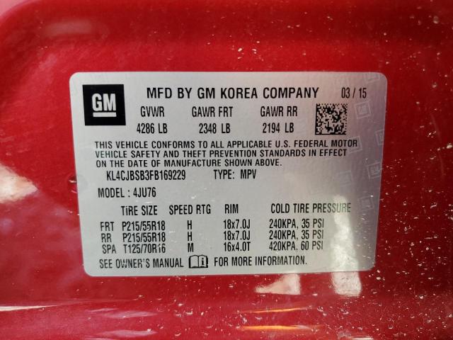 KL4CJBSB3FB169229 Buick Encore Convenience