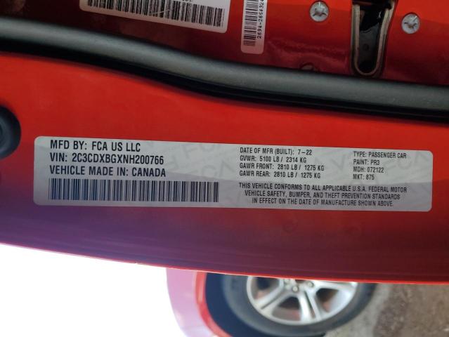 2C3CDXBGXNH200766 Dodge Charger Sxt