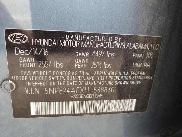 5NPE24AFXHH538830 Hyundai SONATA SE