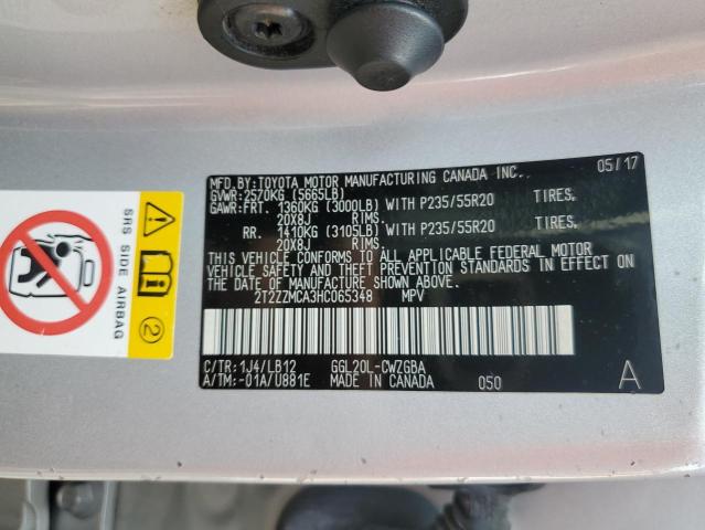2T2ZZMCA3HC065348 Lexus Rx 350 Base
