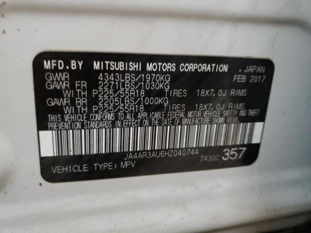 JA4AR3AU6HZ040744 Mitsubishi Outlander Sport Es