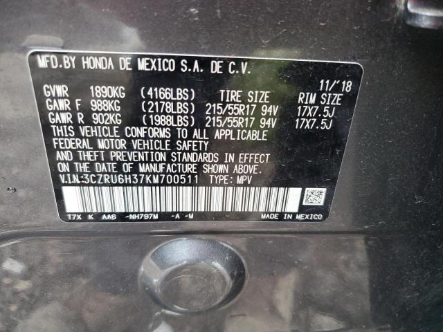 3CZRU6H37KM700511 Honda HR-V LX