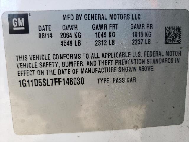 1G11D5SL7FF148030 Chevrolet MALIBU 2LT