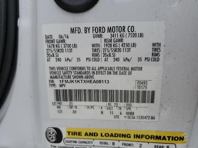 1FMJK1KTXHEA08113 Ford Expedition El Limited