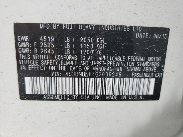 4S3BNBN64G3006248 Subaru Legacy 2.5i Limited