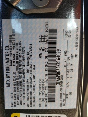 3FA6P0G75KR164099 Ford FUSION S