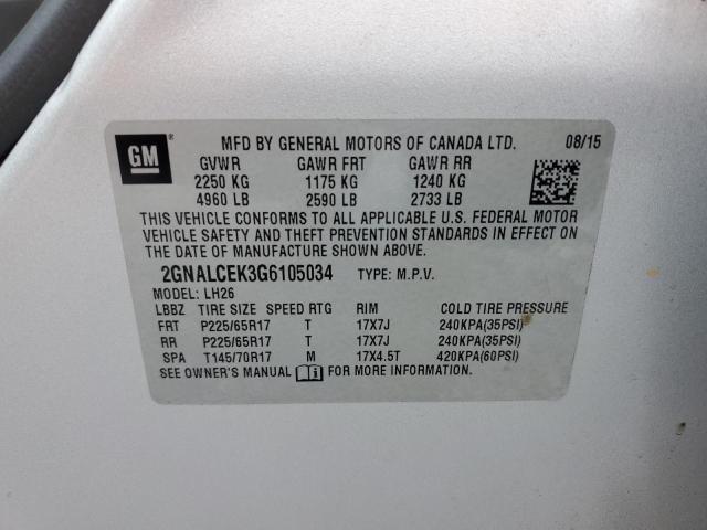 2GNALCEK3G6105034 Chevrolet EQUINOX LT