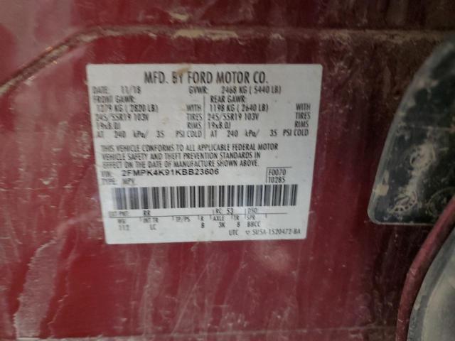 2FMPK4K91KBB23606 Ford Edge Titanium