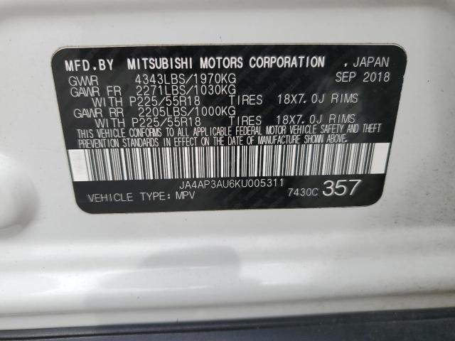 JA4AP3AU6KU005311 Mitsubishi Outlander Sport Es