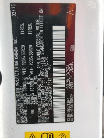 2T2ZZMCA4GC015542 Lexus RX 350